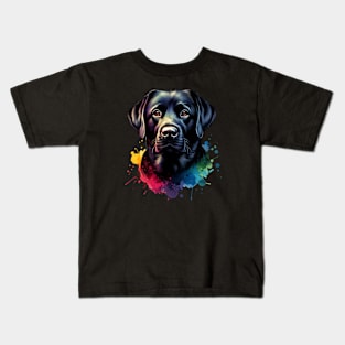 Black Lab Labrador Retriever Dog Artwork Kids T-Shirt